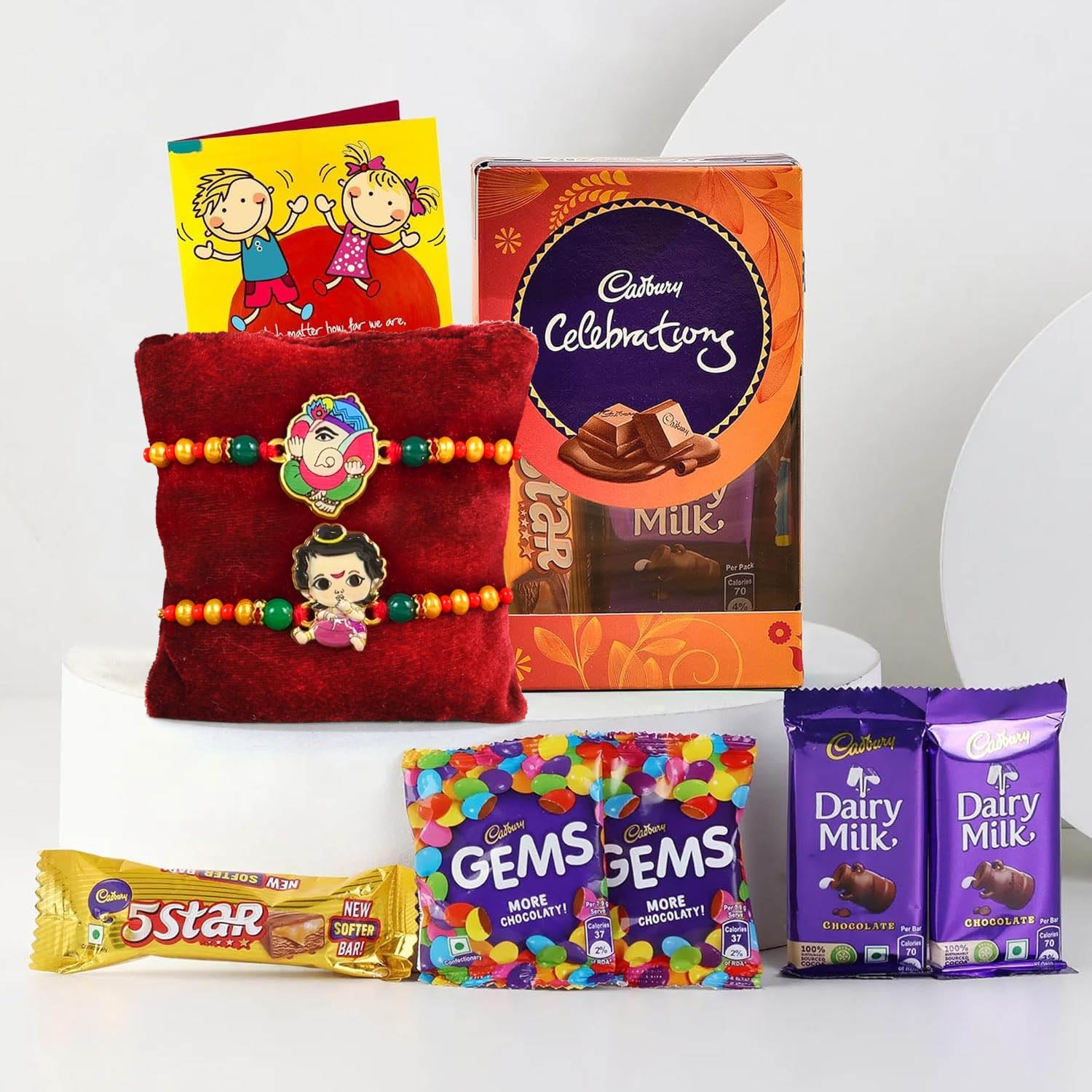 TIED RIBBONS Set of 2 Rakhi for Kids with Chocolates Gift Pack - Golden Bike Rakhi for Kids Boy with Celebrations Chocolates and Roli Chawal Tikka-image-18