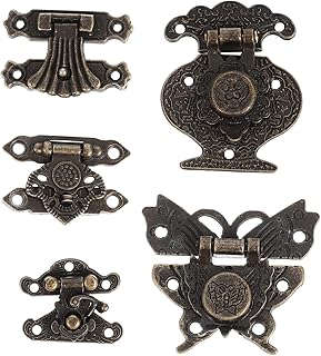 OSALADI 5pcs Jewelry Box Buckle Mini Locking Carabiner Chinese Decor Vintage Jewelry Box Vintage Hasp Antique Box Lock Clasp Hasp Latches Copper Cabinet Mini Hasp Latch Boxes Buckle Brass