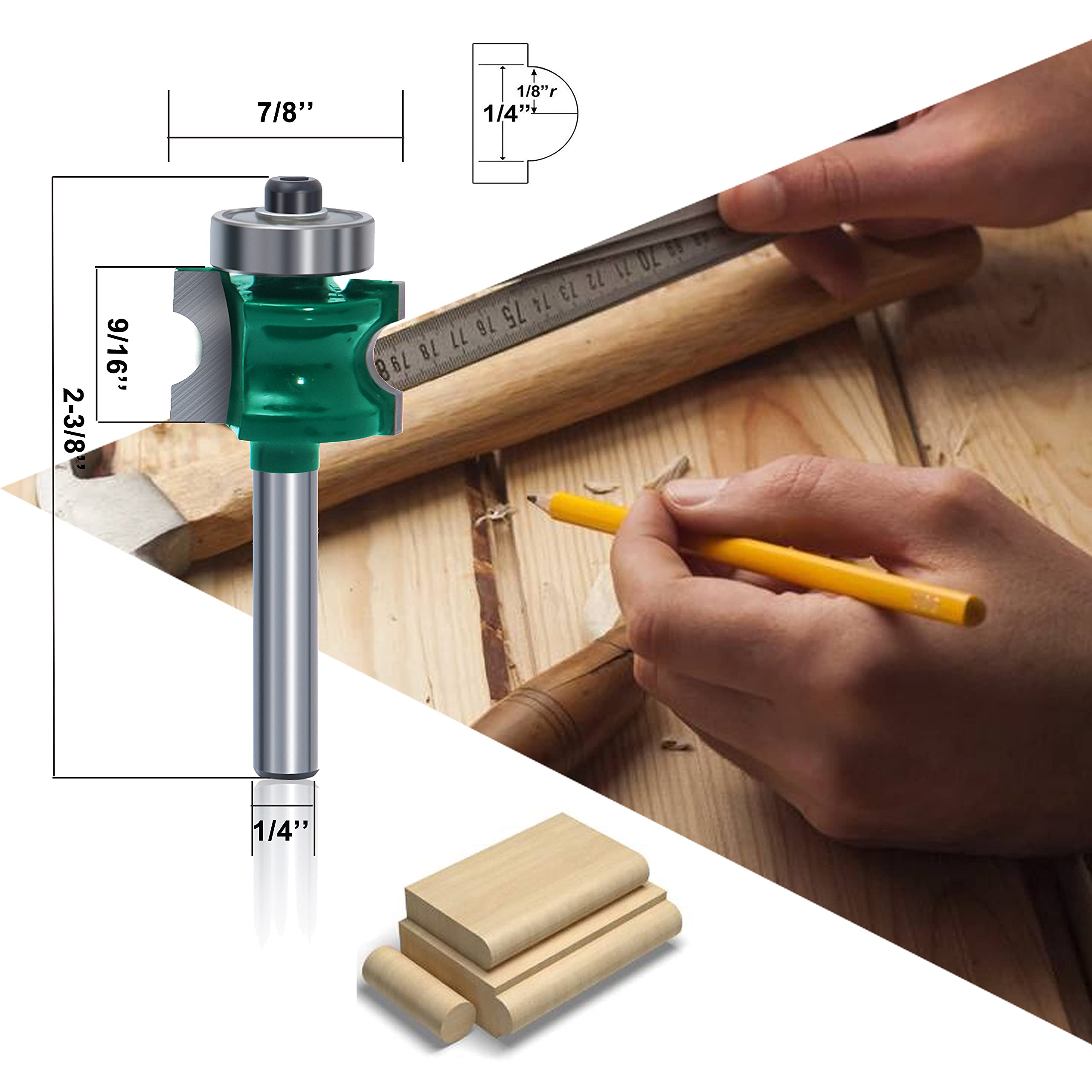 MAYLINE 1/4 Inch Shank Router Bits Sets 5 PCS, Tongue Groove Rail Stile Woodwork Milling Cutter Router Bit Set - Image 2