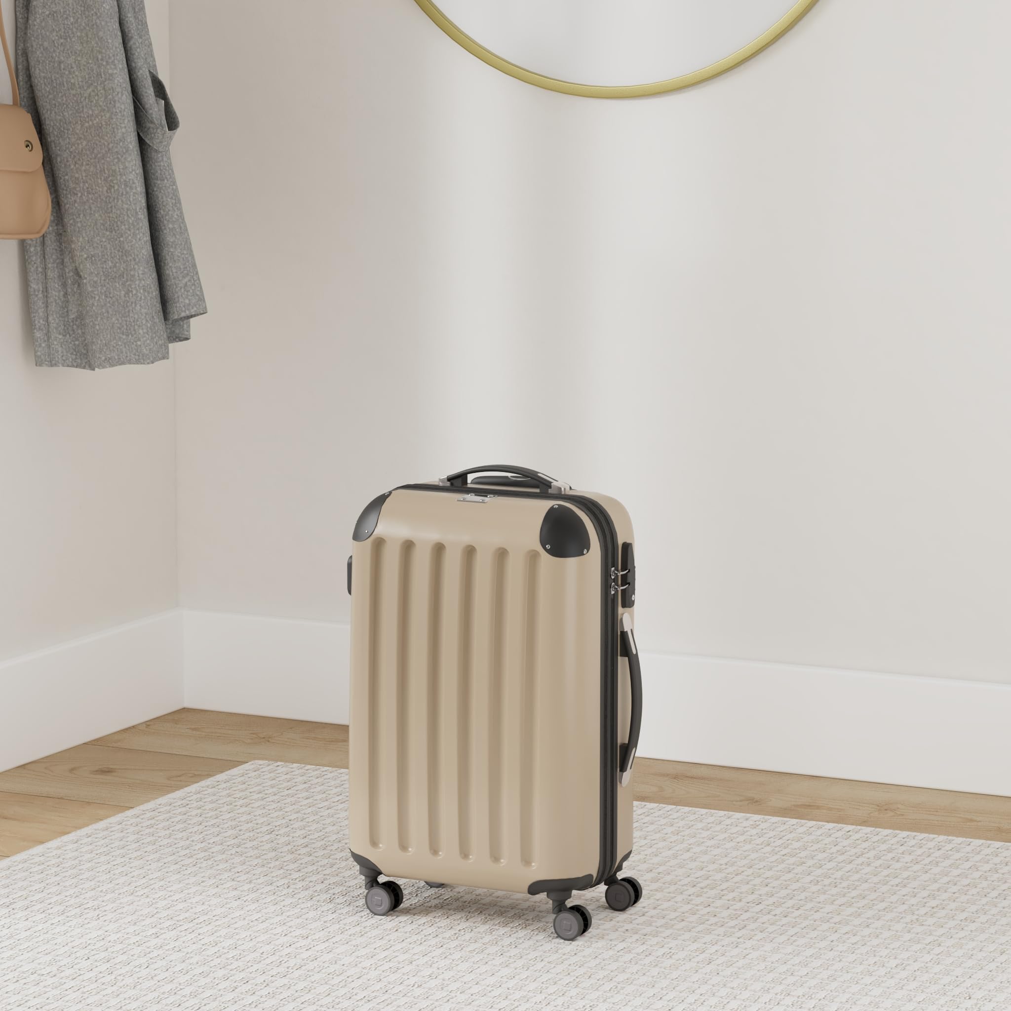 HAUPTSTADTKOFFER - Bagaglio a mano Rigida Alex, Taglia 55 cm, 42 Litri, Colore Champagne