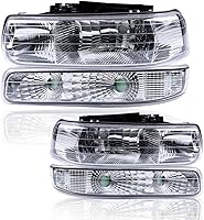Vista 14 de G-PLUS Faros delanteros LED DRL compatibles con Chevy Silverado 1999-2002/Silverado 1500HD 2500HD/00-06 Tahoe Suburban 1500 2500, 2002, 2