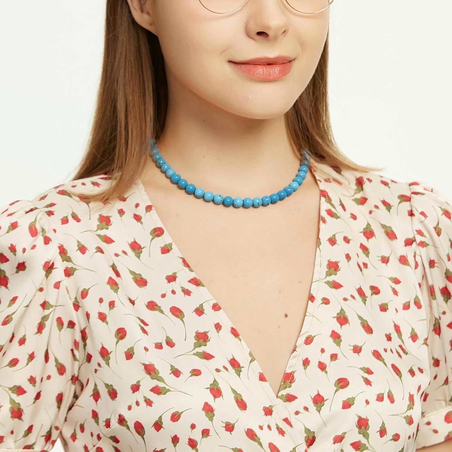 Green Aventurine Jade Necklace, Green Choker Necklace Healing Crystal Necklace with Pearl for Women, Handmade Necklaces Spiritual Jewelry for Women. - Image 3