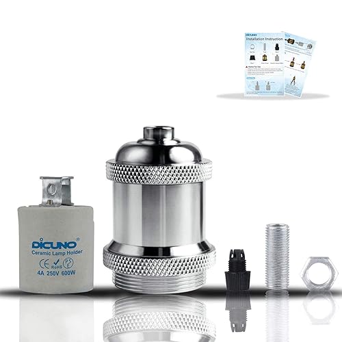 Miniatura 5 de DiCUNO E26 Enchufe de lámpara Edison vintage, portalámparas colgante retro, reemplazo de portalámparas, aspecto antiguo para iluminación industrial,