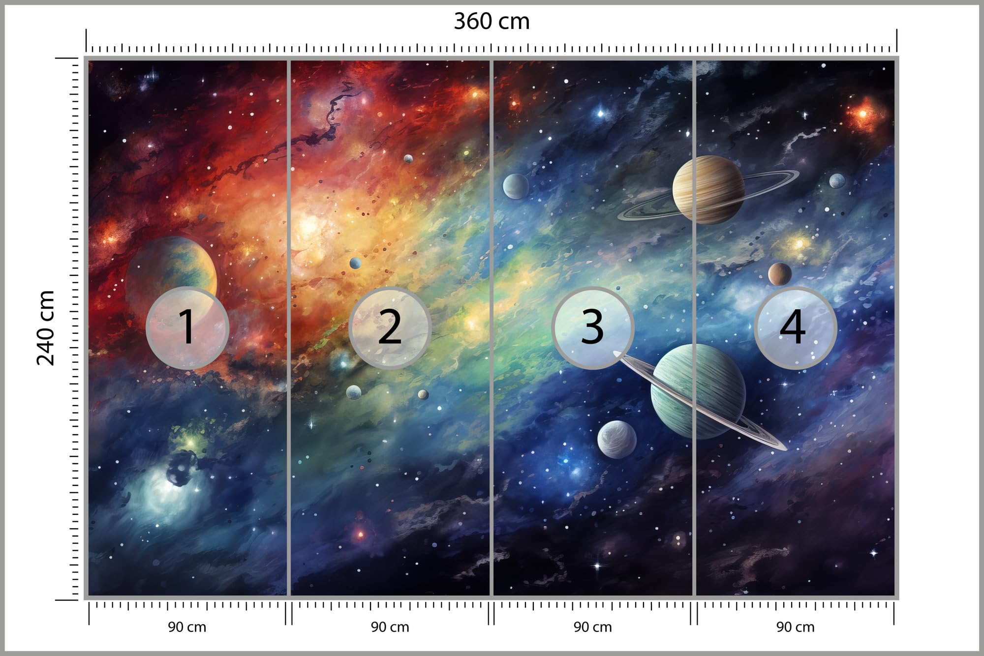 Muralo Papel Pintado en TNT 3D, Galaxia - 360x240 cm