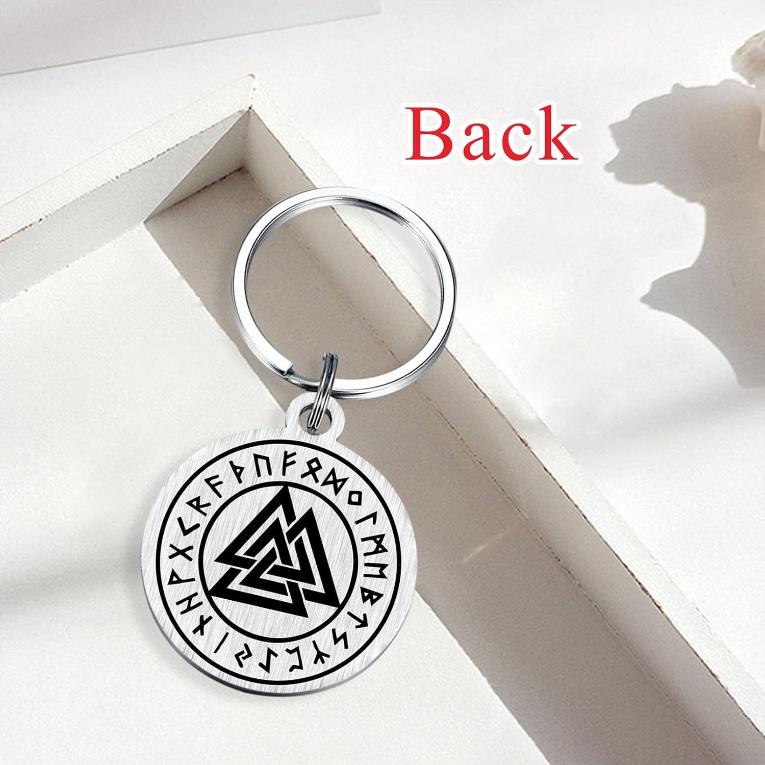 Alotozo Norse Viking Keychain for Men Women - Compass, Tree of Life, Wolf, Odin, Ravens Mythology Gift for Birthday Christmas - Image 4