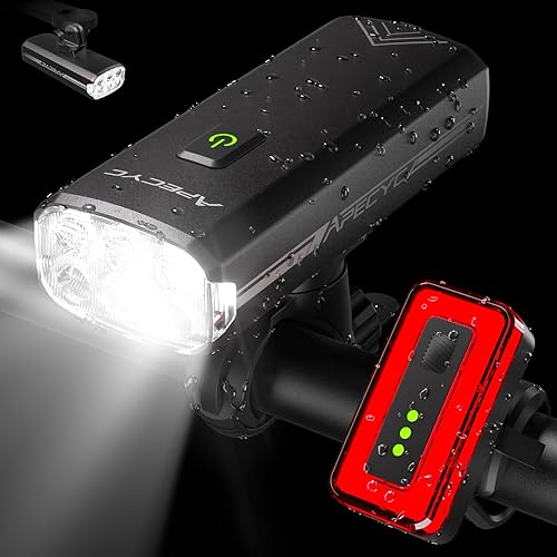 Luces de bicicleta superbrillantes para conducción nocturna, 6 luces LED de bicicleta compatibles con montaje GarminGoPro, juego de faros de