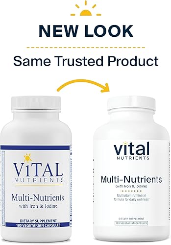 Miniatura 6 de Vital Nutrients - Multi-nutrientes con hierro y yodo - Fórmula integral de vitaminas y minerales que contiene hierro y yodo - 180 cápsulas