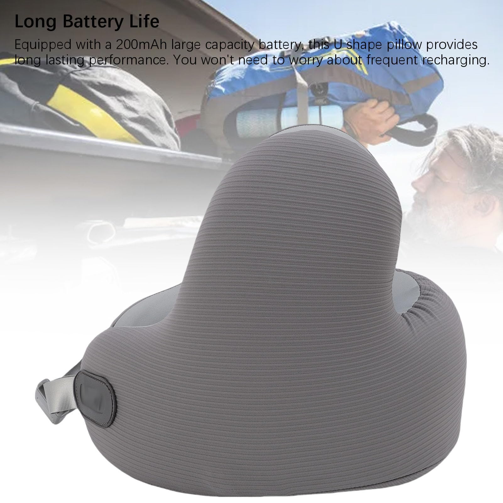 Tbest Memory Foam Halskissen, Musik Kissen mit Rauschreduzierung, 5.0 Eingebaute Lautsprecher, 200mAh Batterie für Reise, Flugzeug, Auto, Büro, Zuhause, Zug