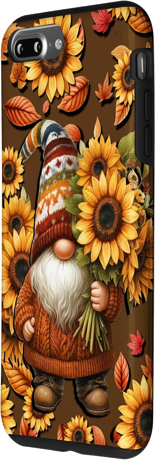 Sunflower Gnome In Knitted Sweater Cute Pattern Brown Fall Case for iPhone 7 Plus/8 Plus