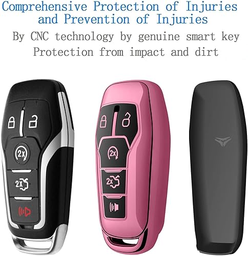 Miniatura 4 de Tukellen Funda para llavero Ford de alta calidad, suave, de protección completa, compatible con Ford Fusion 2013-2016 2015-2017 Ford Mustang F-150
