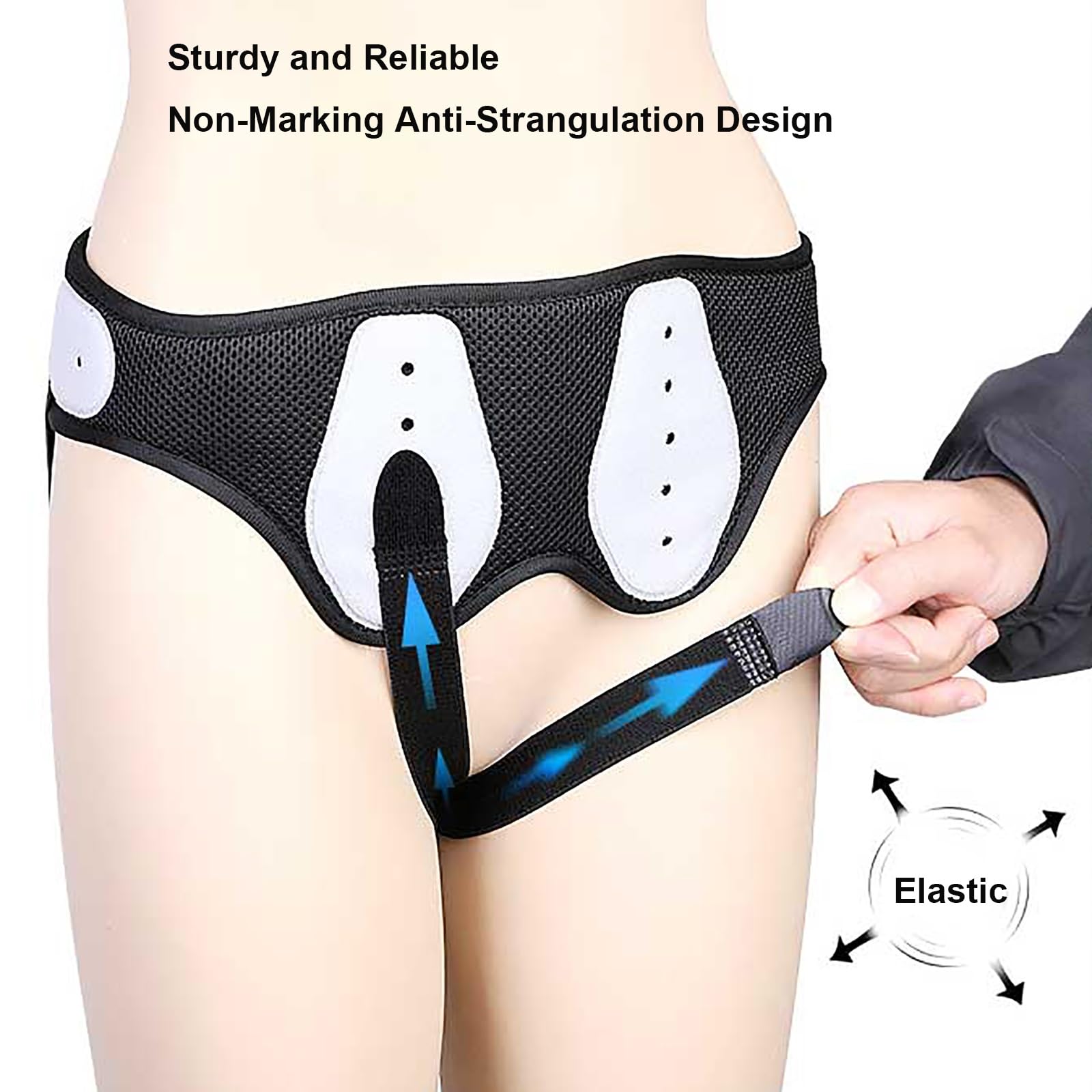 Hernia Support for Men and Women, Hernia Truss for Men Inguinal for Single/Double Inguinal, Adjustable Waist Strap with 2 Removable Compression Pads Breathable Material(X-Large)
