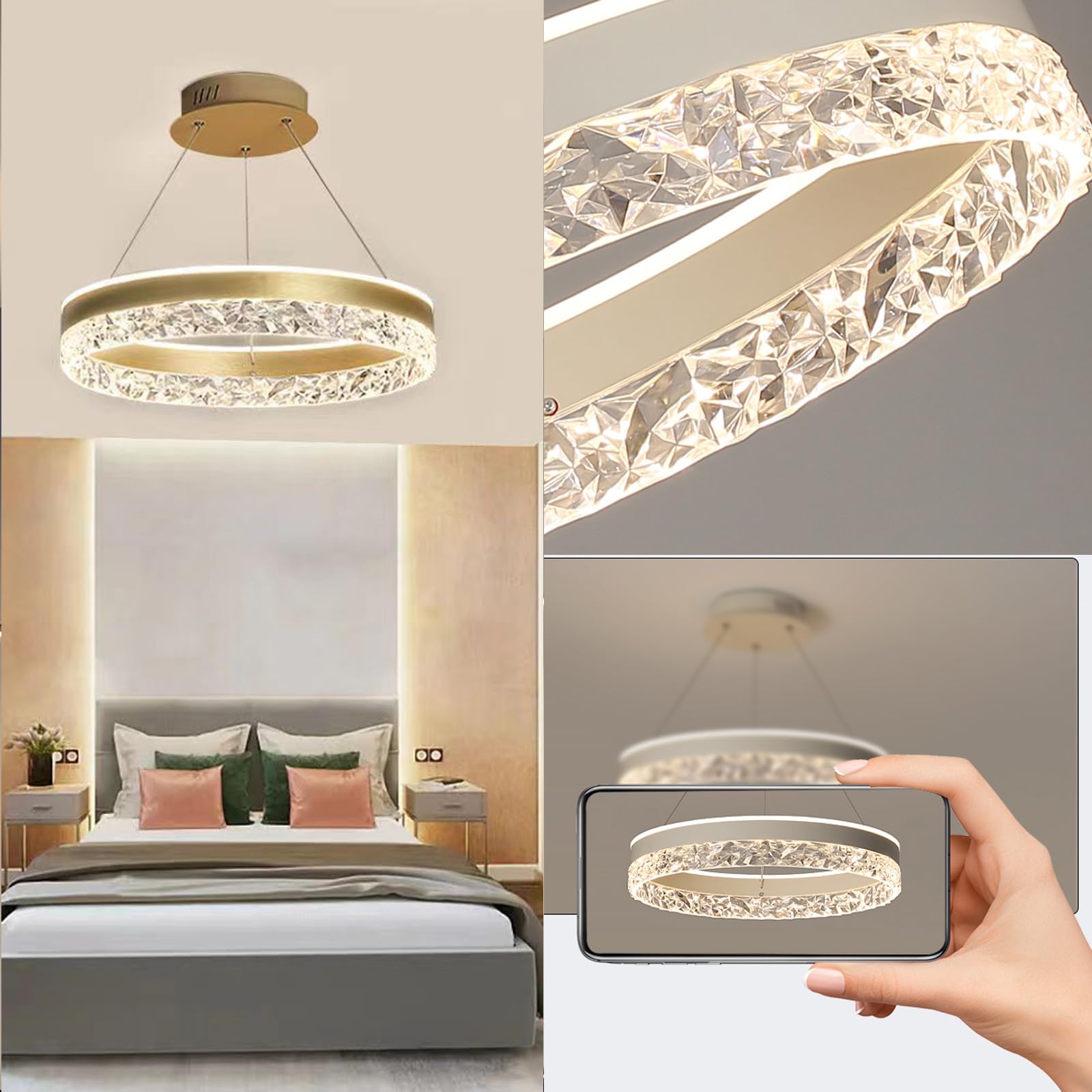 LED Pendelleuchte Esstisch mit Fernbedienung Hängend Dimmbar Hängelampe Modern Pendellampe Höhenverstellbar Aluminium für Wohnzimmer Schlafzimmer Küche Esszimmer (Weiß)