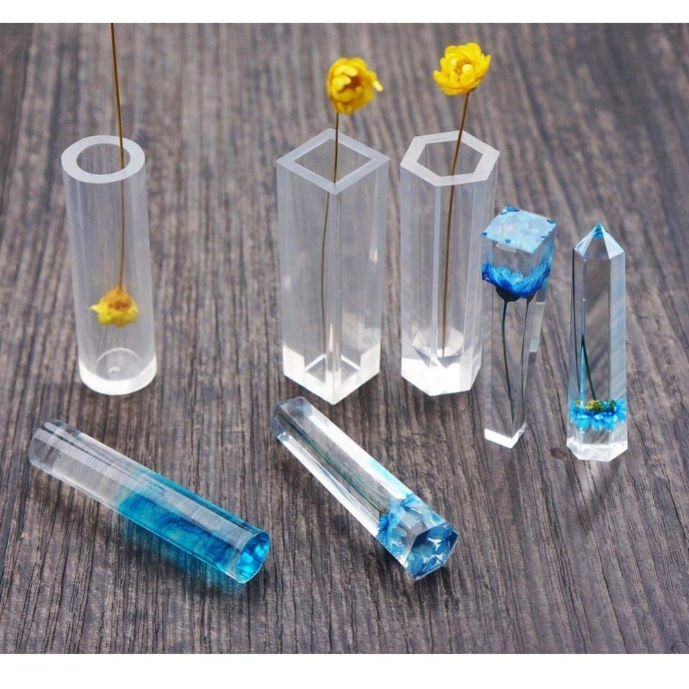 Colle UV inodore - 5 x 30 ml - Résine époxy - 12 moules en silicone - 13 pigments liquides - 48 pinces à paillettes - 100 vis - Épingles à œil pour pendentifs et bracelets - Fabrication de diamants