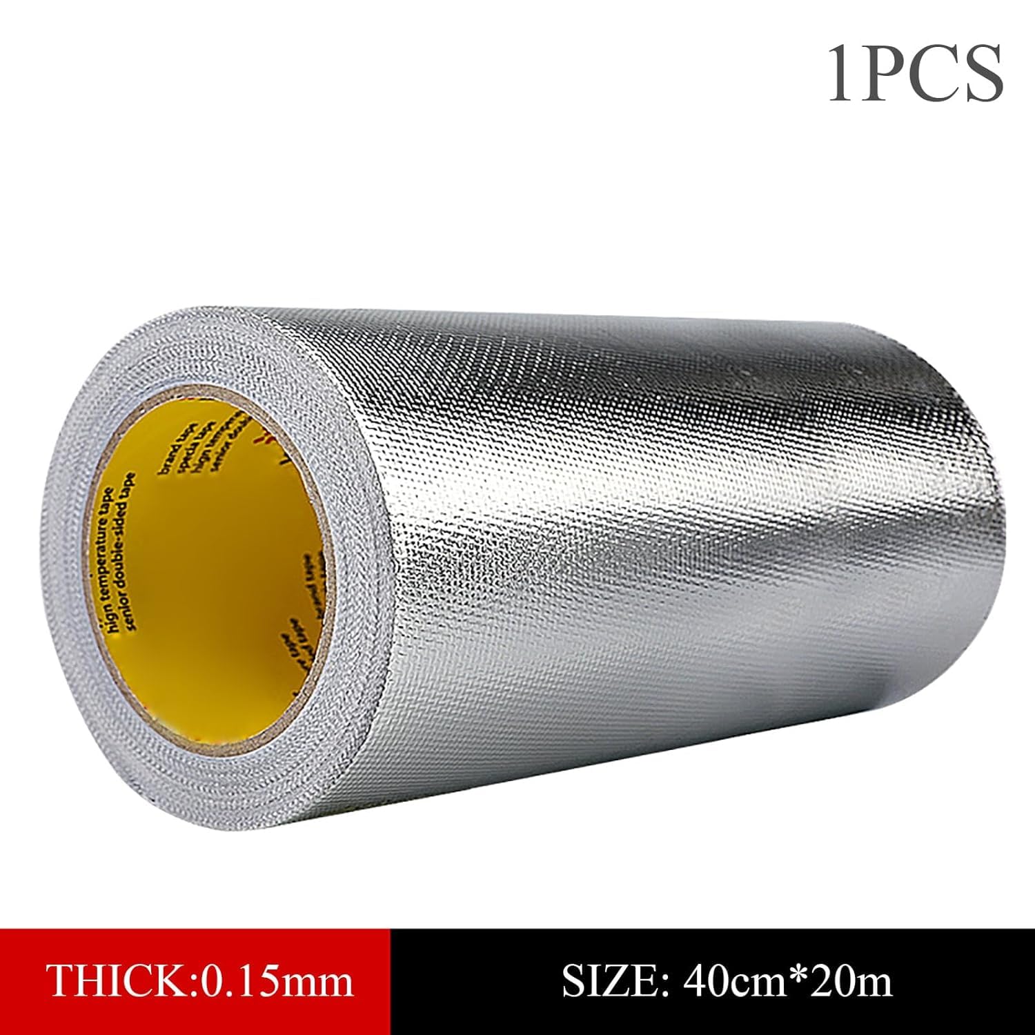 Cinta de aluminio, conducto de papel de aluminio resistente al agua de 0,15mm de espesor, sello aislante adhesivo for conductos, HVAC y rejillas de ventilación de secadora(40cm*20m)