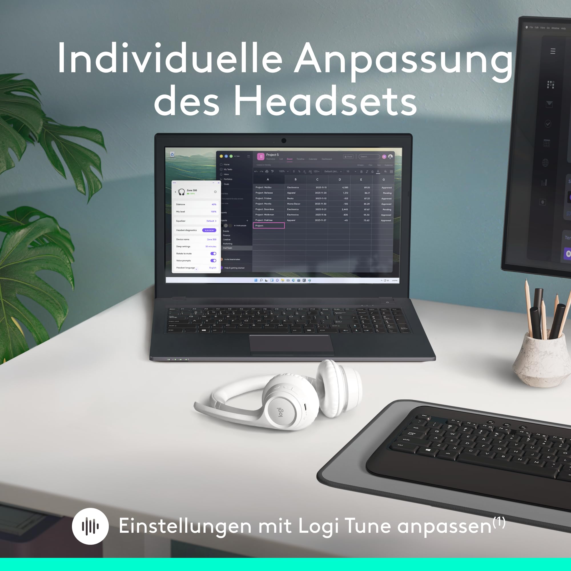 Logitech Zone 300 Wireless Bluetooth Headset – Bild 9
