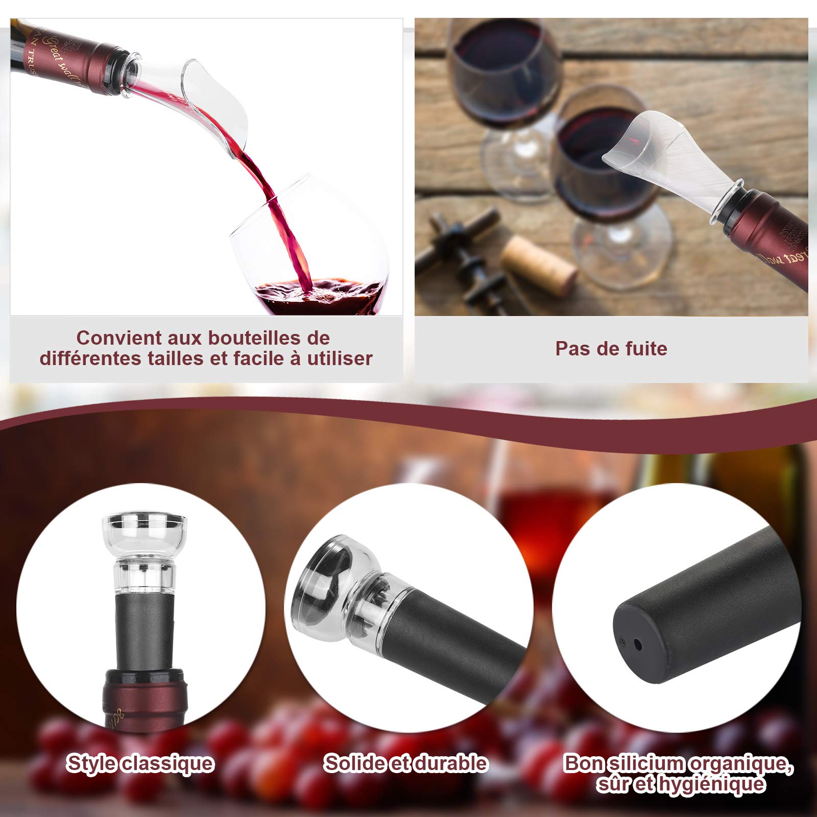 Anpro Tire Bouchon Electrique,Ouvre Bouteille Automatique Rapide，avec Bouchon de Pompe à Vide,Tire-Bouchon screwpull pour Vin avec Charge à l'aide du Port USB,Cadeau de Noël