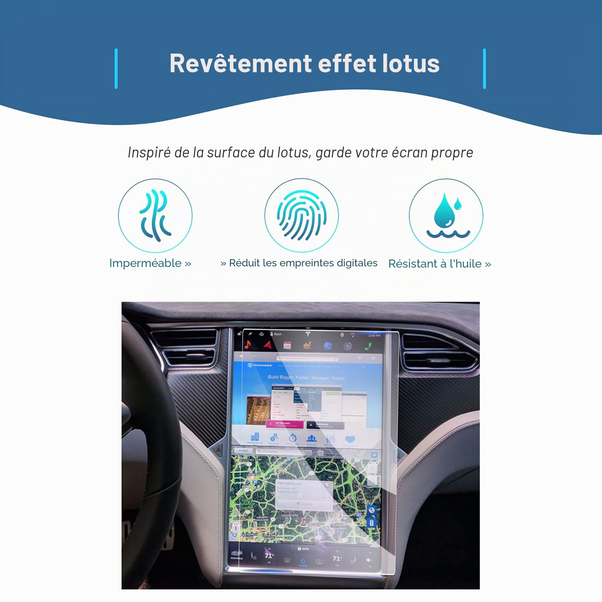 GAFAT 2013-2020 Tesla Model S Model X 17" Protection d'Écran en Verre Trempé pour Modol S Model X Touchscreen, Résistant aux Chocs, 9H Anti-Rayures