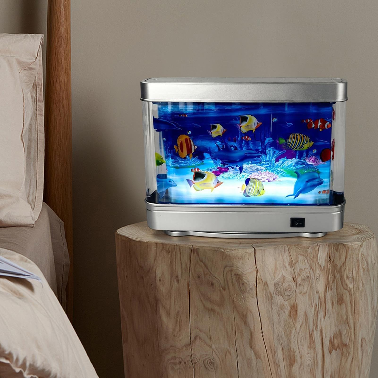 Amazon.co.jp: 偽の水槽ミニアクエリウム - リアルな装飾的なLED水