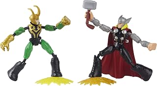 Marvel Avengers Figuras Flexíveis de 15 cm, Bend and Flex Vingadores - Thor vs Loki - F0245 - Hasbro