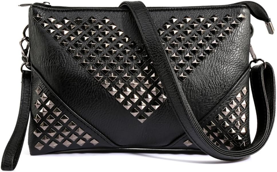 WUXINGMEILIElegant Daily Casual Clutch Bag Purse For Women 2019, Womens Leather Party Wristlet Handbag Black Clutch Purses