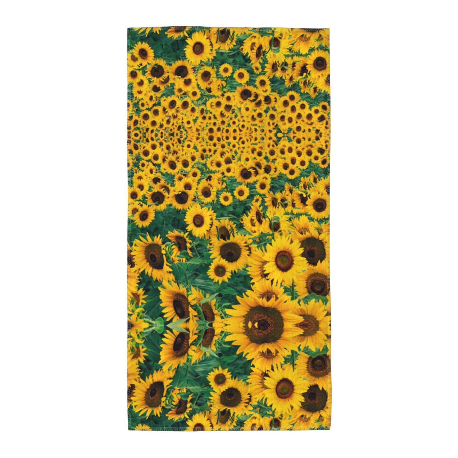 Many Beautiful Sunflowers Soft Absorbent Long Towel For Gym Sports Picnic Leisure Use
