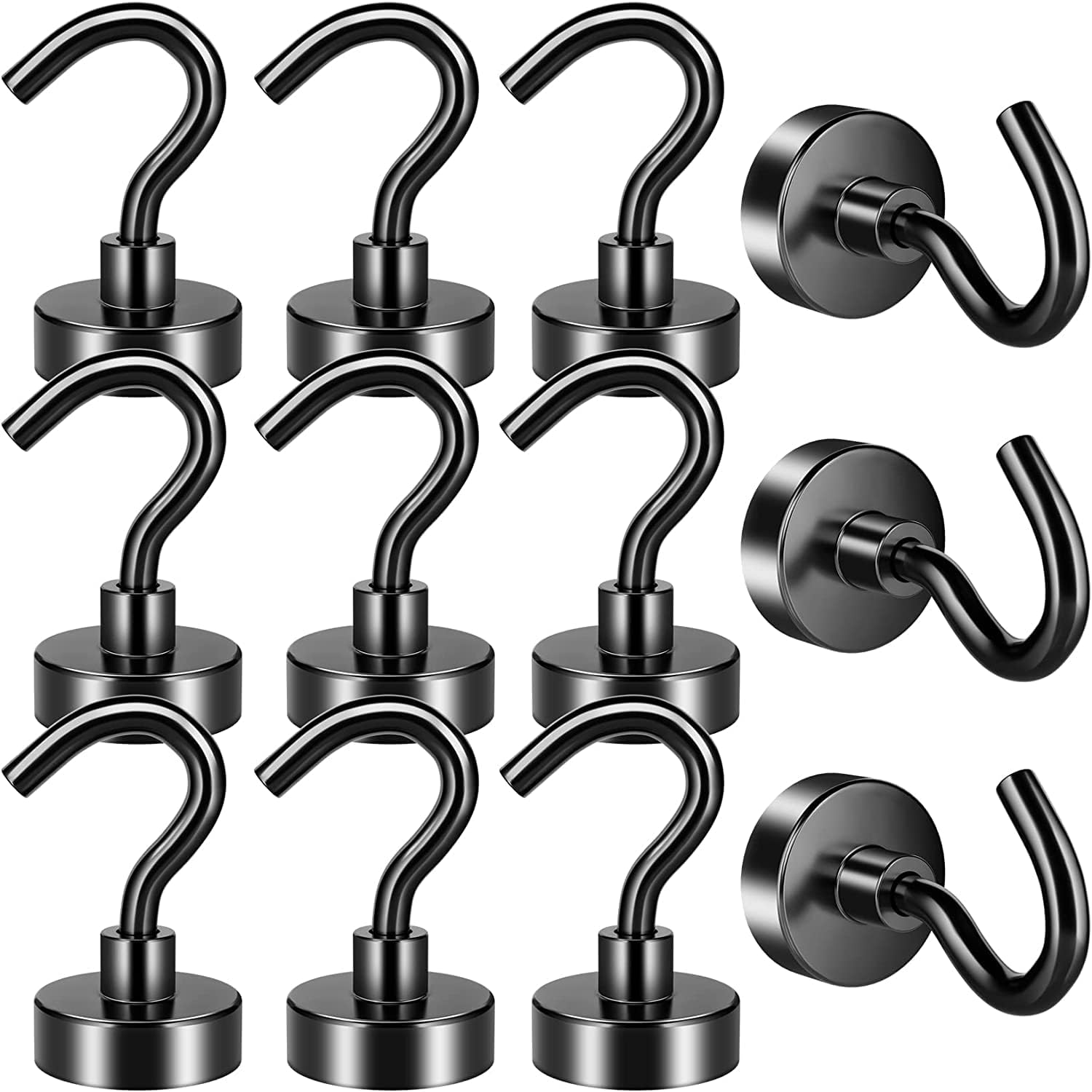 Hooks, 12 Pack 22 lb+ Pull Extra Strong Neodymium Hooks
