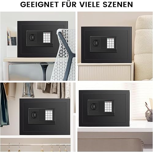 Miniatura 8 de Caja fuerte de 9.84 pulgadas de alto, caja fuerte para el hogar de 2.5 pies cúbicos con bolsa impermeable ignífuga, caja de seguridad digital