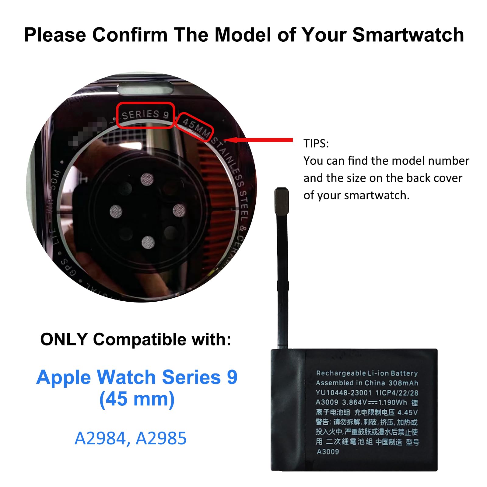 Amazon.com: Replacement Battery Kit Compatible with Apple Watch 