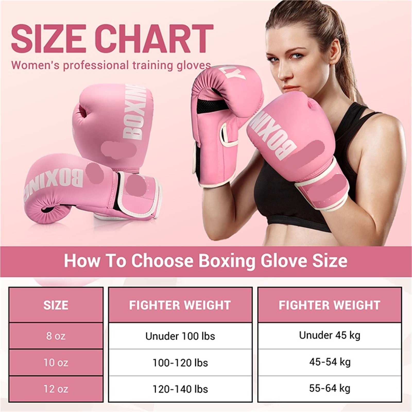 Guantone Da Boxe Guantoni da boxe Pro Style donna, in pelle PU, for allenamento Muay Thai, sparring, kickboxing, sacco pesante for adulti