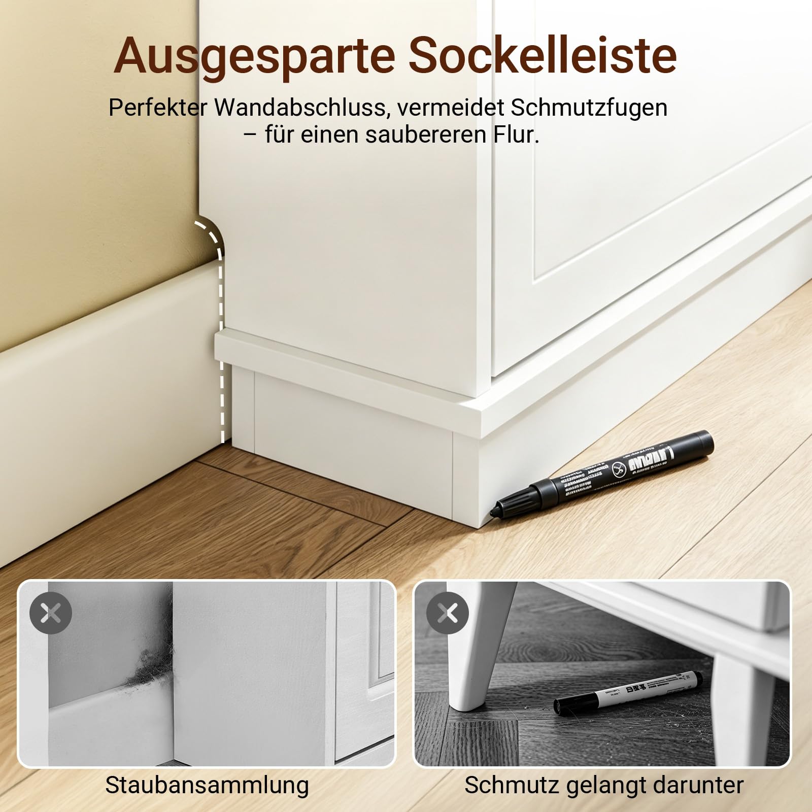 SoBuy Schuhschrank Schmal - Extrem Schmal 18Cm, Passt Große Schuhe Bis EU 47, Schmaler Schuhschrank für Eingänge, Flure, kleine Wohnungen, Platzsparend - 76x18x113Cm - FSR215-W