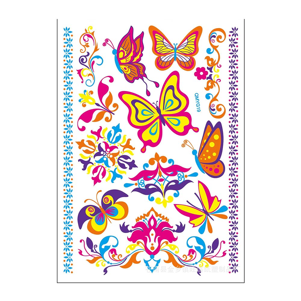 S.A.V.I Neon Temporary Tattoos, UV Color Tattoos For Men Women, Body Face Art, Flowers, Flourosent Butterfly, Armband Tatt... - Review, Price and Buying Guide