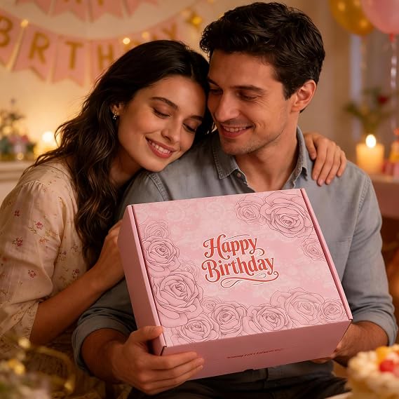 Happy Birthday Gifts for Teen Girls Women - Pink Birthday Gift Box for Women Self Care Mom Sister Wife Girlfriend Daughter Best Friend Coworkers, Womens Birthday Gifts Spa Gifts Basket Gift Sets
