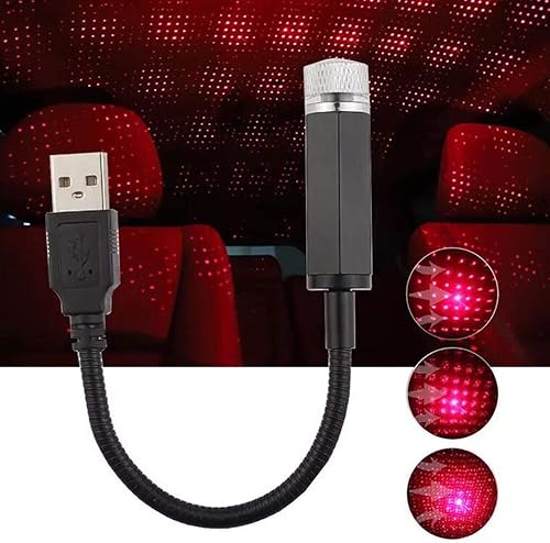 SHTCSZBA - Proyector de estrellas USB de luz nocturna, proyector de cielo estrellado romántico ajustable, luz de automóvil, ambiente portátil, luz