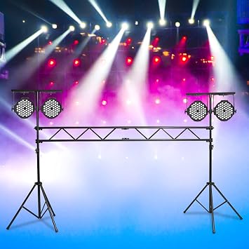 Portable DJ Lighting Truss/Stand,Heavy Duty DJ Stand,Portable Par Can Tripod Stage Light Stand,DJ Lighting T Bar Suitable for Stages,Bar,Banquet,Party