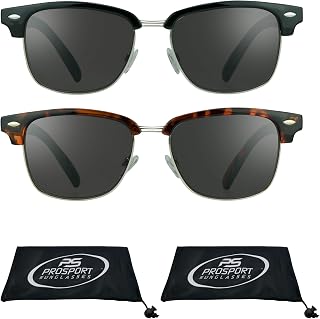 proSPORT Classic Reading Sunglasses +1.25 Round Horn Rimmed Plastic Frame for Men & Women - NOT BIFOCAL
