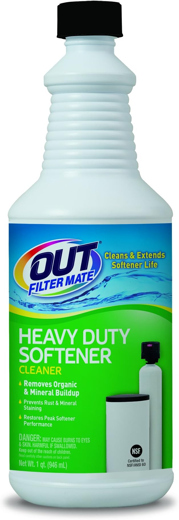 OUT Filter Mate Heavy Duty Water Softener Cleaner System Kit, Powerfully Removes Lime, Rust and Buildup, 32 Ounce