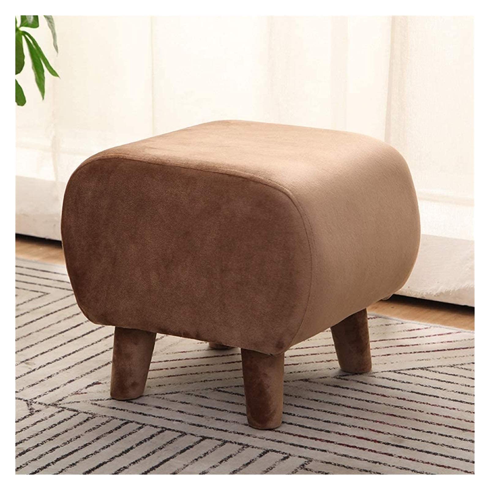 Tabouret repose-pied avec assise rembourrée et pieds stables