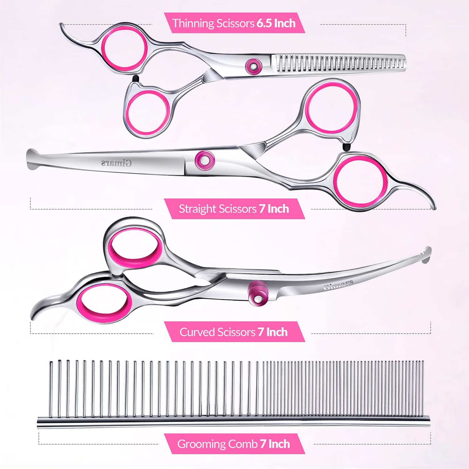 Gimars Dog Grooming Scissors Kit Professional 4CR