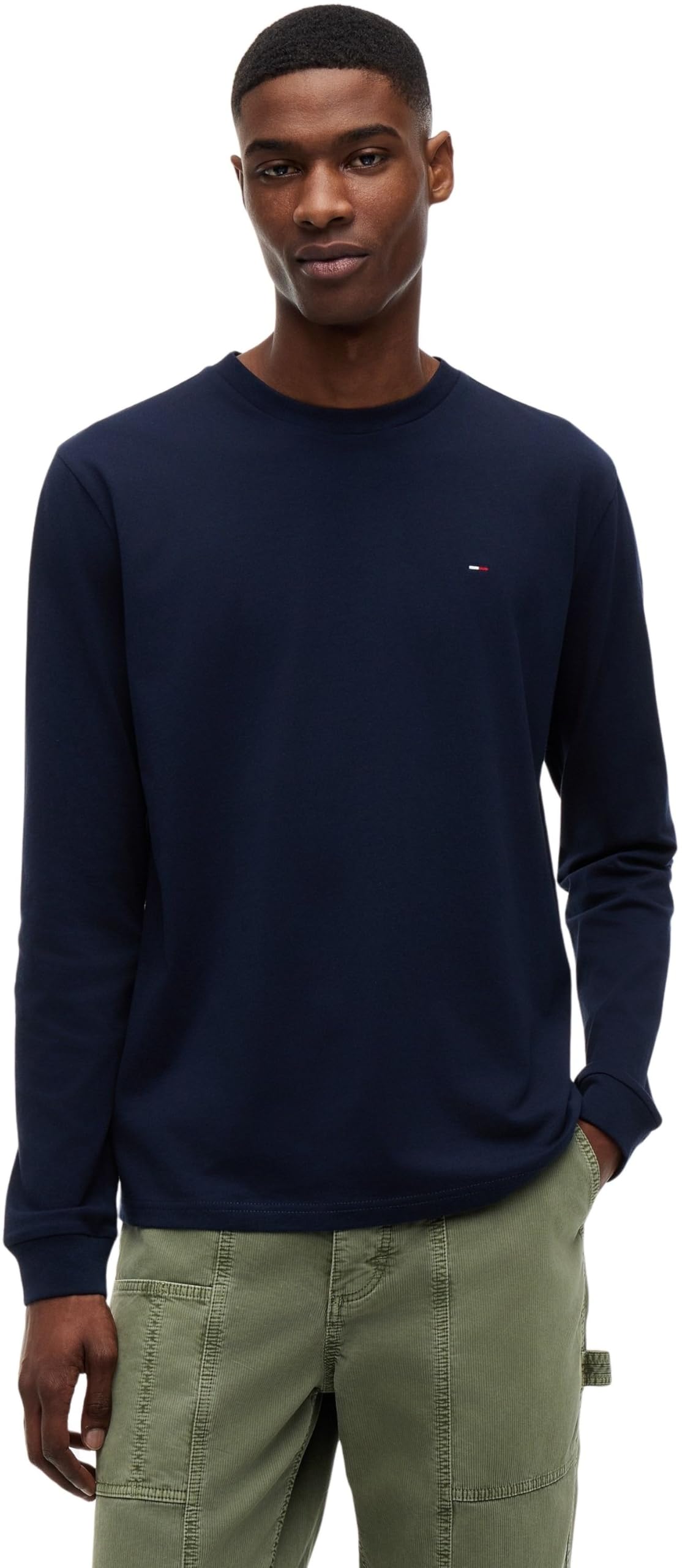 Tommy Camisetas de Manga Larga Pack de 2 Hombre Slim con Cuello Redondo