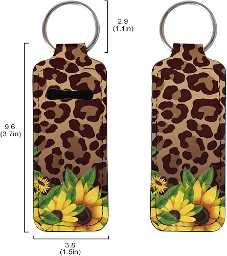 Vista 20 de doginthehole Chapstick - Llaveros para mujer, de neopreno, para bálsamo labial, llavero con clip, bolsa organizadora para lápiz labial Estampado