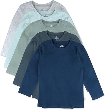 HonestBaby Unisex-Baby Organic Cotton Long Sleeve Tshirts Multipack