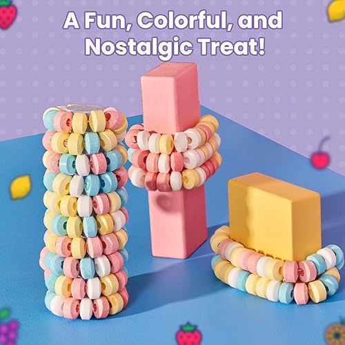 Smarties Candy Necklace - Bulk Candy Individually Wrapped - Gluten Free & Vegan, Fruit Flavored, Hard Candy on Stretch String - Perfect Party Favors, Birthdays & Halloween Hard Candy Box - 24 Count