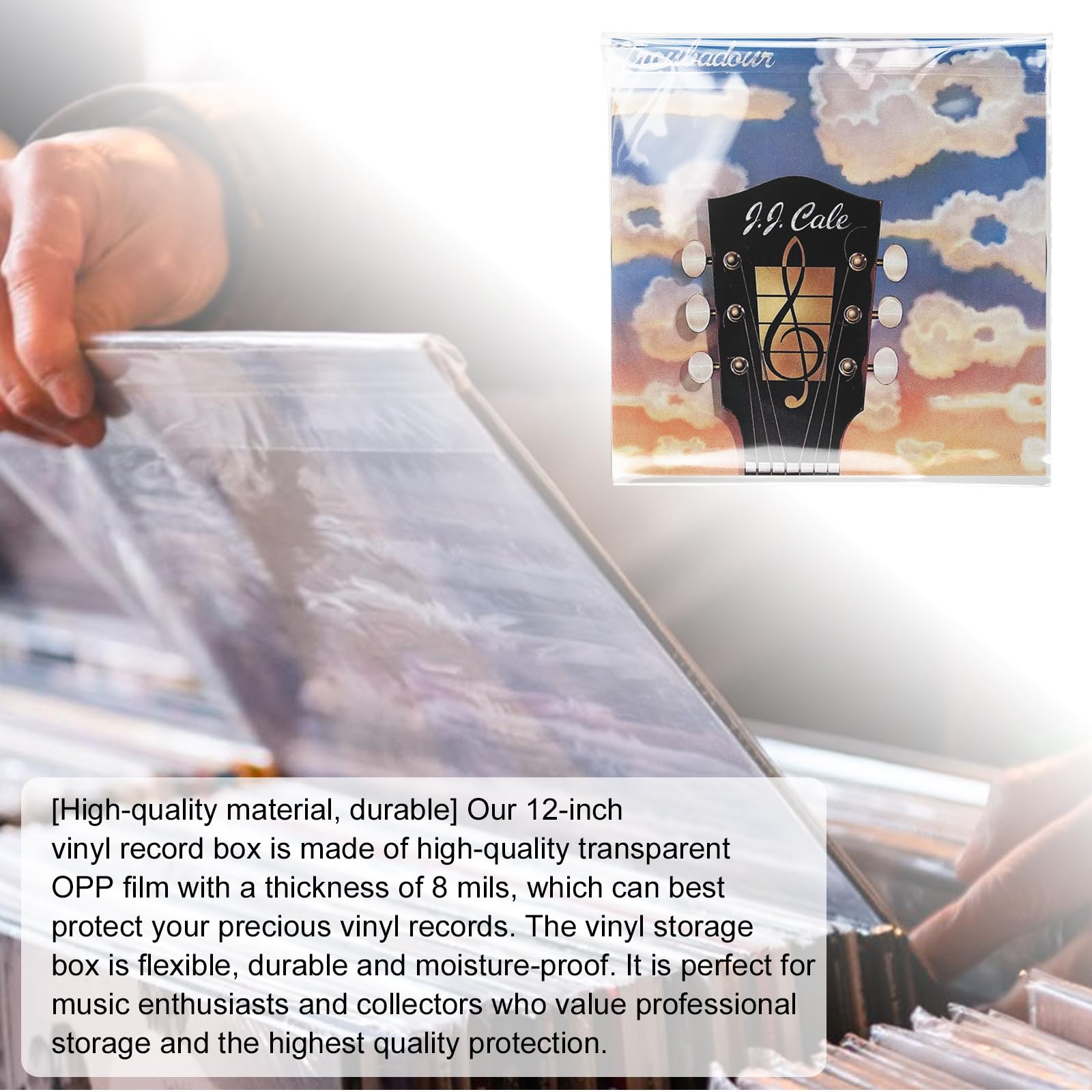 12 cali płyty gramofonowe osłony zewnętrzne 100 sztuk LP ochronne pokrowce winylowe do pojedynczych i podwójnych płyt LPs (32,5 x 32,5 cm), przezroczyste etui ochronne OPP do winylowej osłony, 12,75