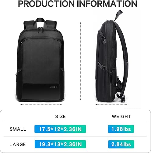 Miniatura 4 de BANGE Slim Laptop Backpack for Business Commuter backpack For MenWomen Work backpack Negro L, Negro-S