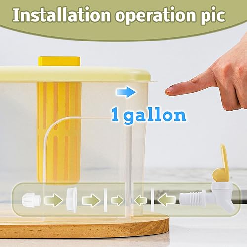 Miniatura 7 de Dispensador de bebidas de 1 galón para refrigerador, recipiente de agua con espiga, dispensador de agua de galón mejorado, jarra de té helado para