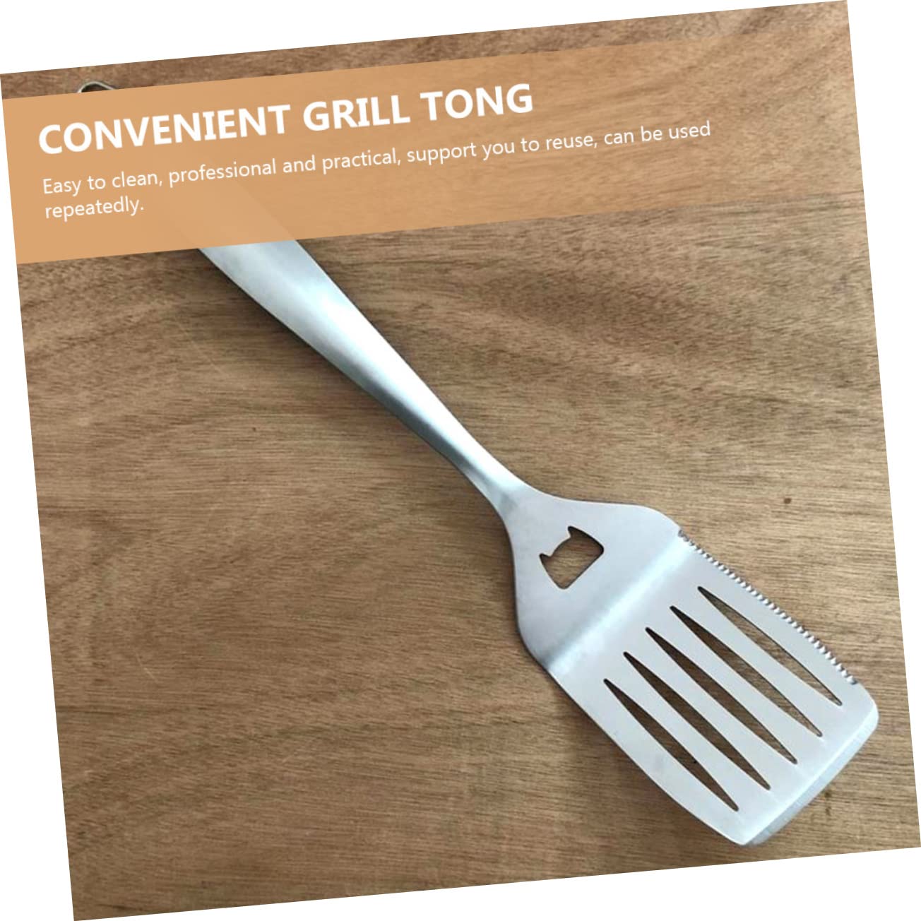 Set Utensili Barbecue in Acciaio Inox Argento Professionale | Spatola Multiuso, Pinza Portatile, Resistente All'usura e Facile da Pulire