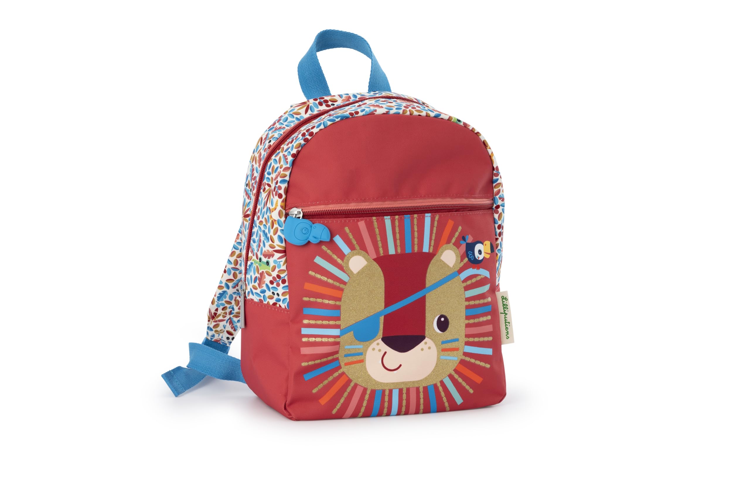 Lilliputiens - Mochila reciclada PET Jack el león - Mochila para niños con bolsillo grande, correas ajustables y cinturón - Resistente al agua, ideal para la escuela y salidas - Desde 2 años - 84478