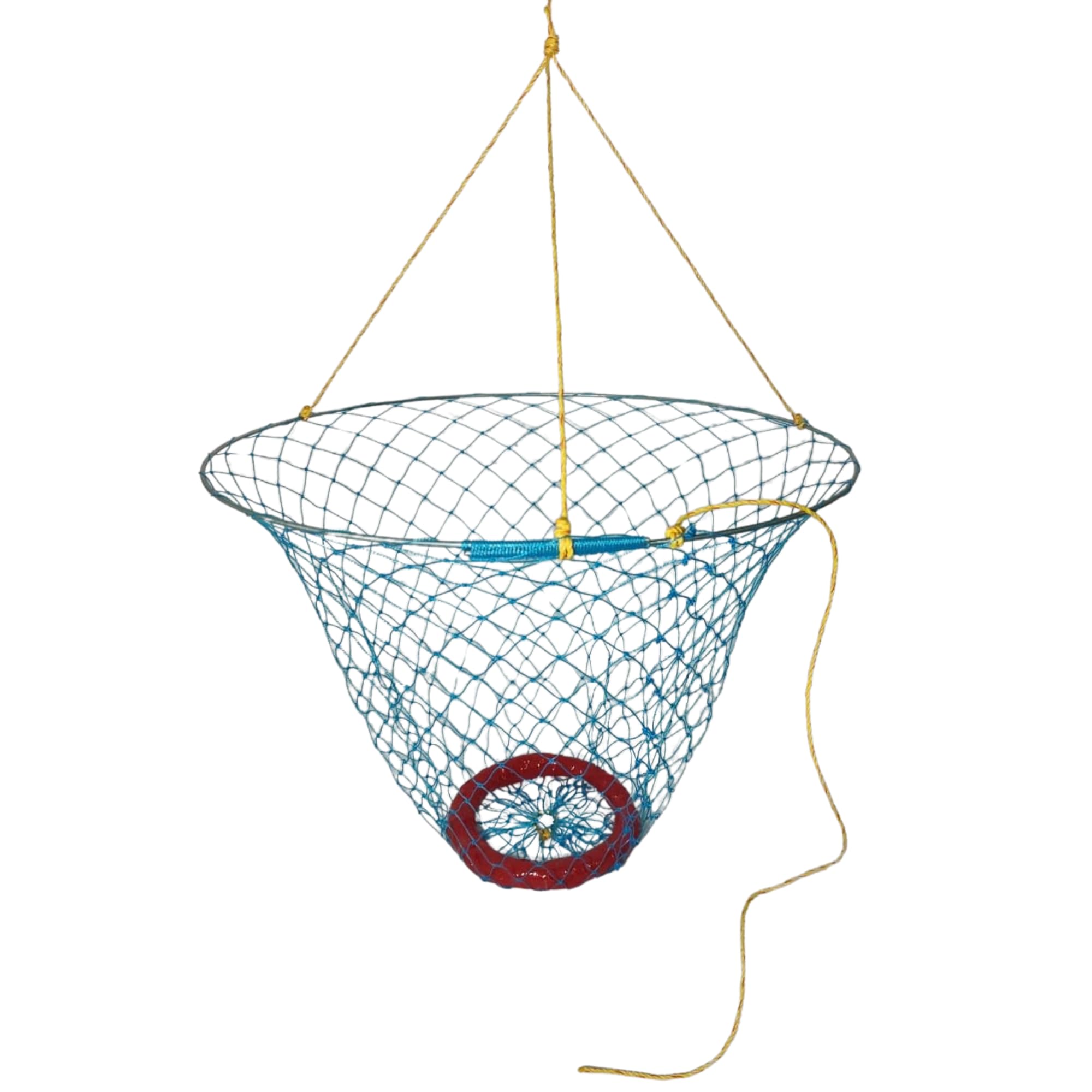 Crabber's World Folded Fishing Net Trap - Portable & Easy to Use Premium Crab Catching Net (16 Inch | 4 Mm with 9 Meter Rope)-picture-17