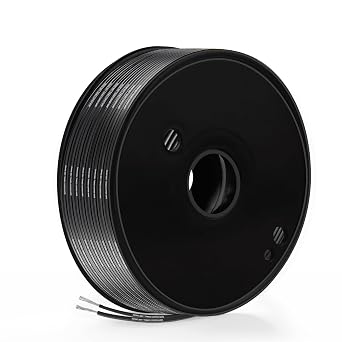 UL2468 20 AWG 0.53mm  Black PVC Flat Wire, 2 Core, 98.4 ft
