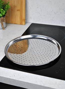 29 Cm Stainless Steel Pizza Tray Wrapping Filling Underlayment Perforated Lahmacun Tray
